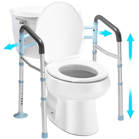 OasisSpace Stand Alone Toilet Safety Rail - Heavy‎ Duty Medical Toilet Safety - Picture 1 of 10